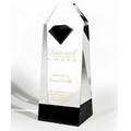 Optic Crystal Award w/ Black Crystal Accent (5"x12"x3 1/2")